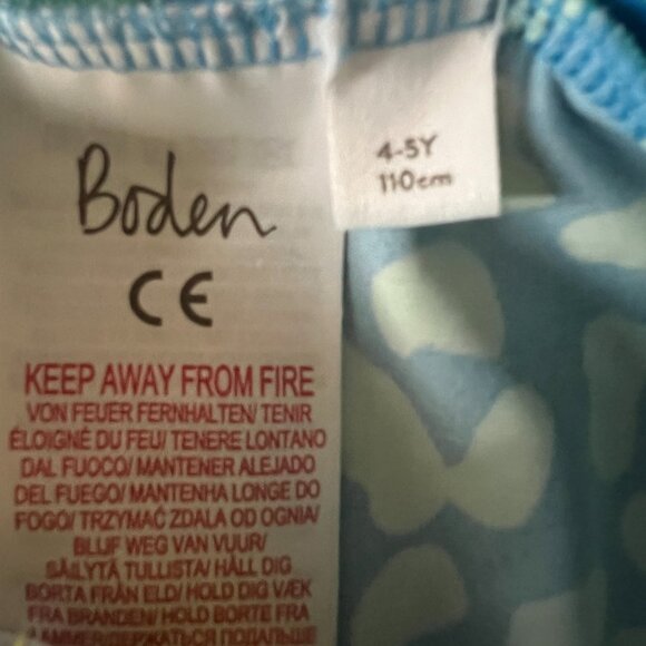 Boden Kids Long Sleeve Rash Guard Swimsuit Blue Print Size 4–5 - Picture 3 of 4